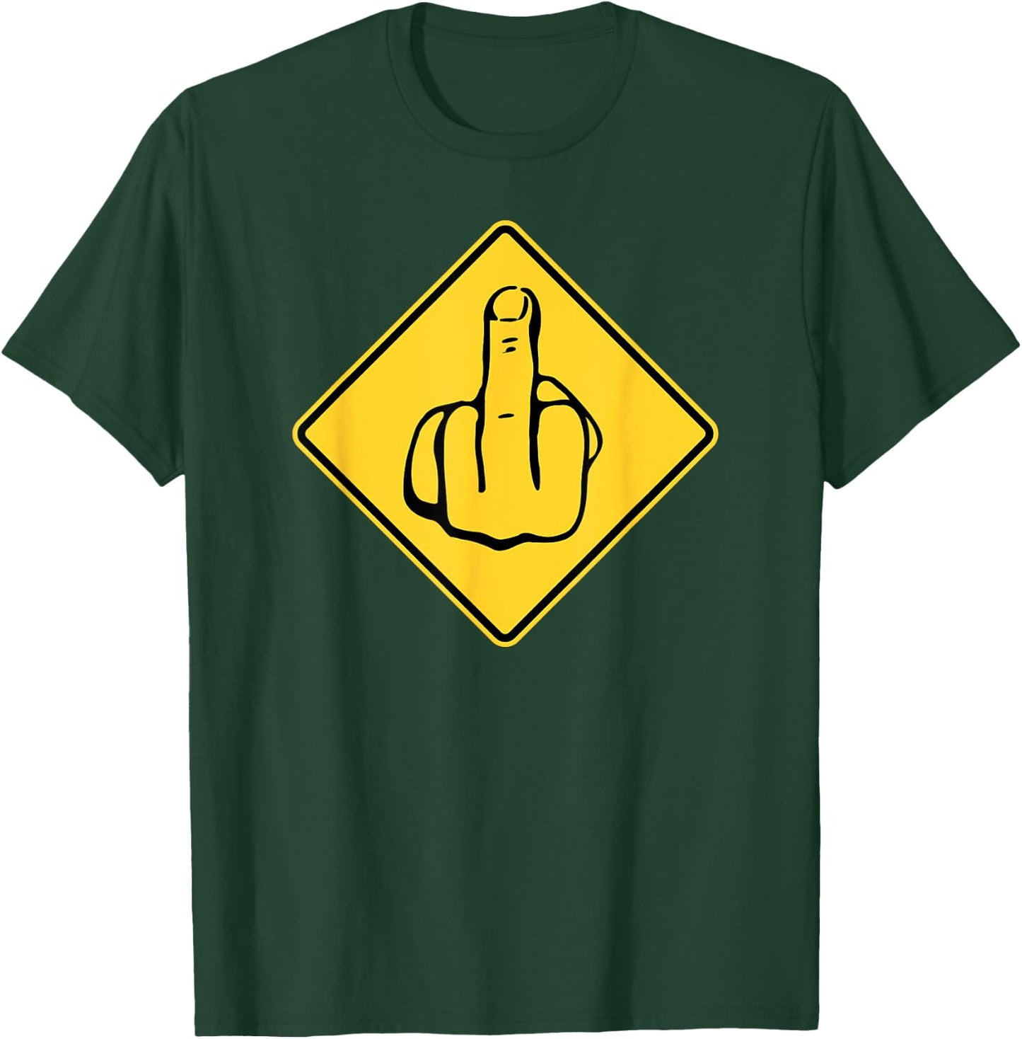 Middle Finger Gift Flipping The Bird Rude Insult Swearing T-Shirt - T-Shirt | Forest
