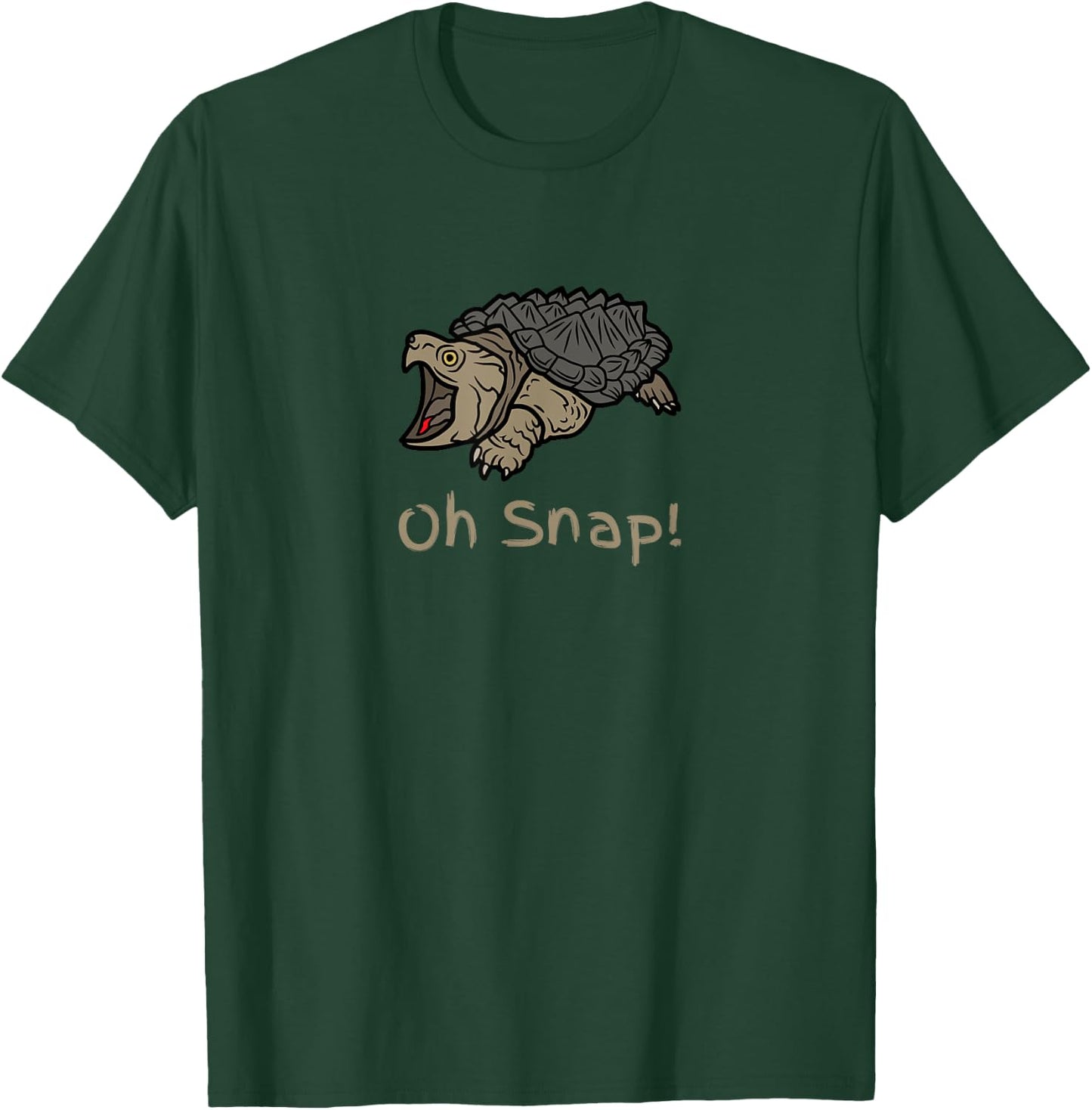 Oh Snap Statement, Snapping Turtle Funny Reptile Graphic Tan T-Shirt - T-Shirt | Forest