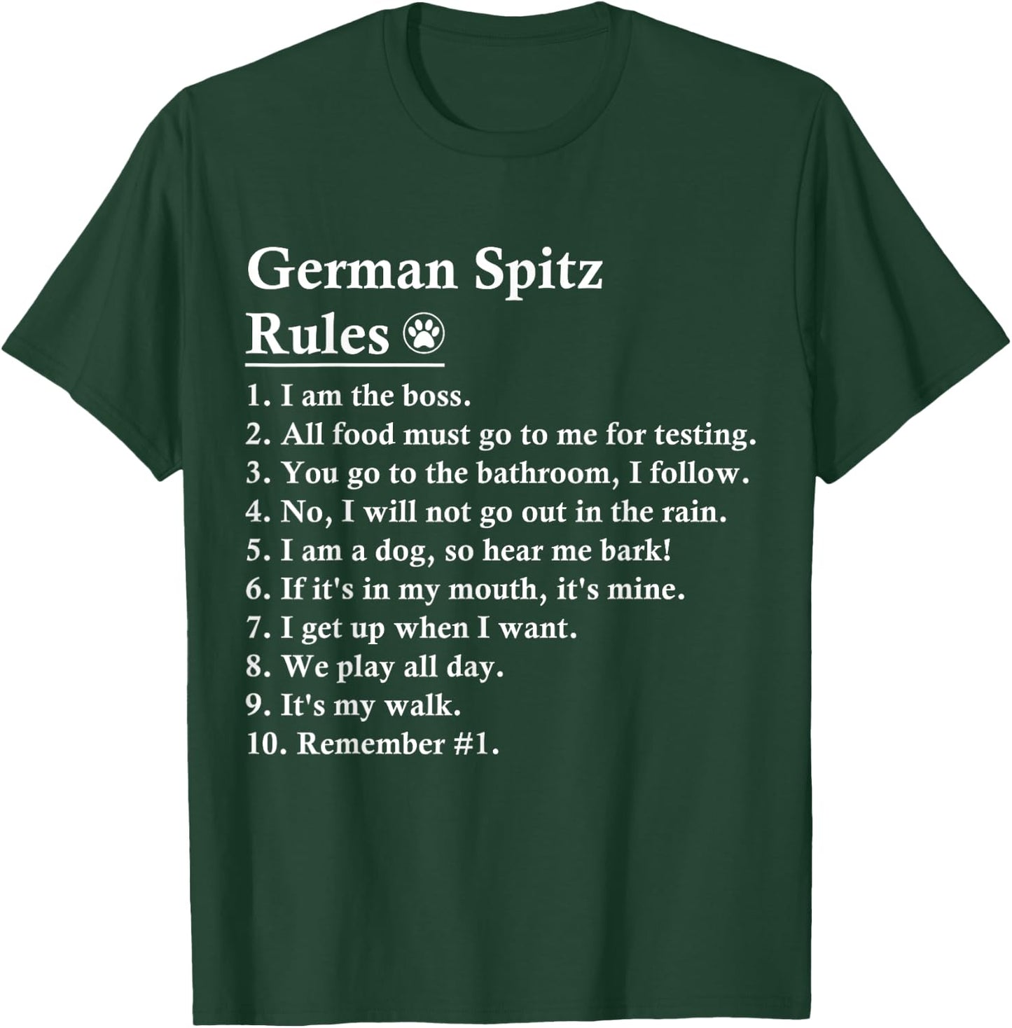 Funny German Spitz Dog Rules T-Shirt - T-Shirt | Forest