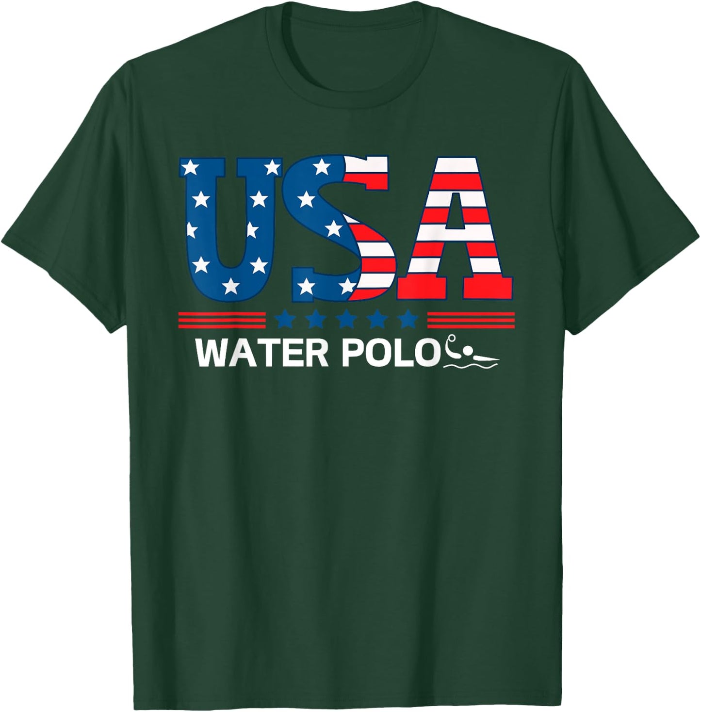 Water Polo United States Flag USA Team Sport Water Polo T-Shirt - T-Shirt | Forest