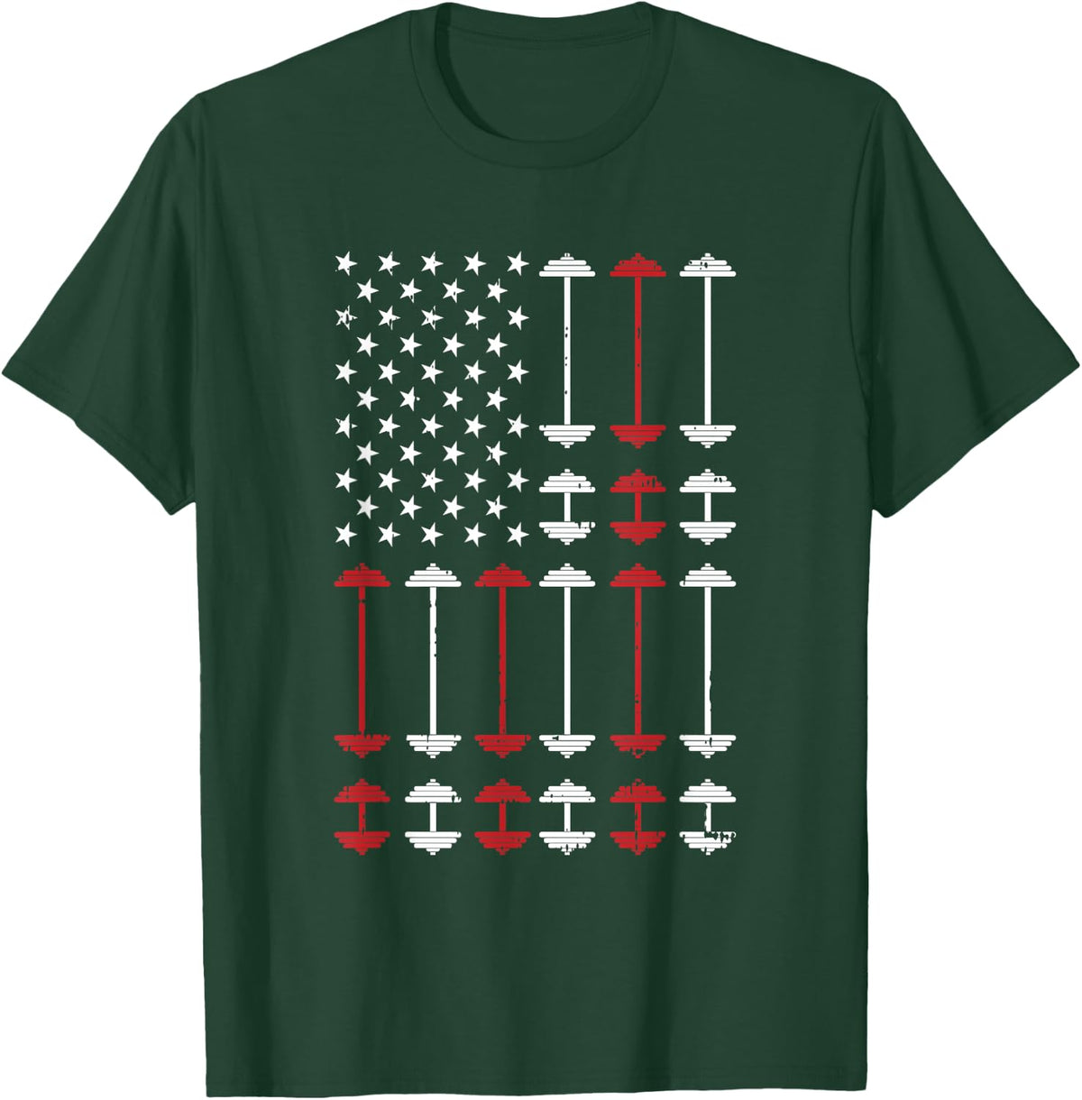 American Flag Gym 4th Of July Fitness Athlete Trainer T-Shirt - T-Shirt | Forest