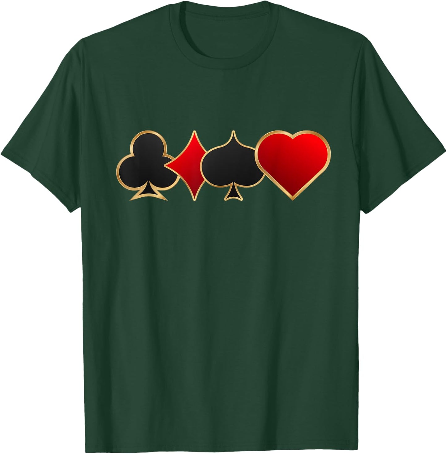 Elegant Poker Suits Design T-Shirt - T-Shirt | Forest