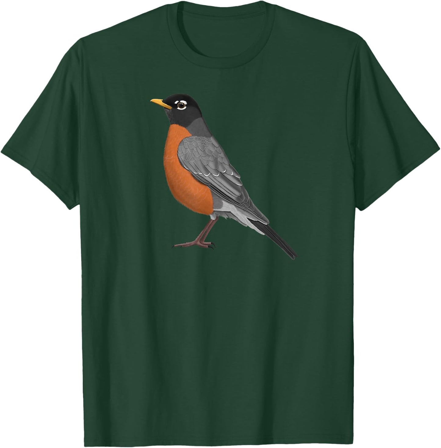 American Robin Bird Birder Birdlover Birdwatcher Animal T-Shirt - T-Shirt | Forest