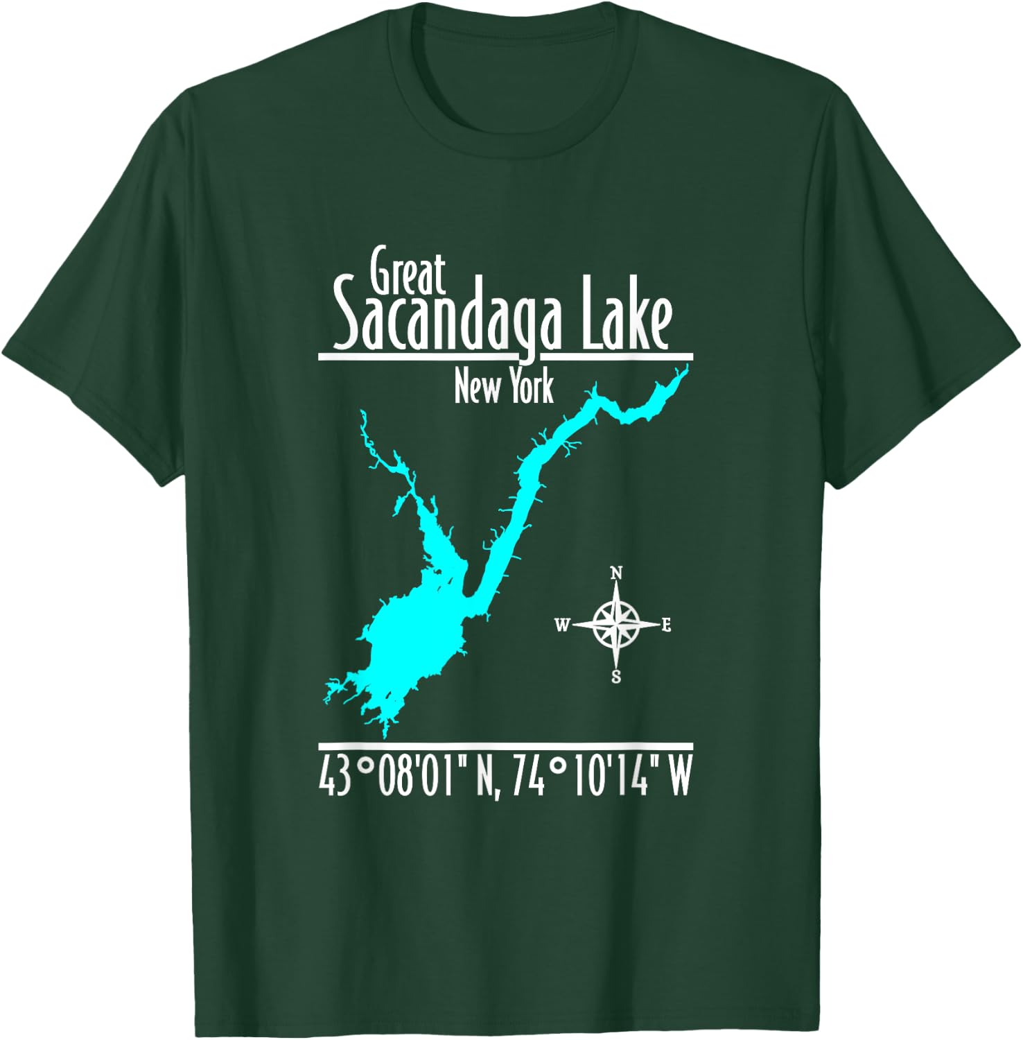 Modern Great Sacandaga Lake - New York T-Shirt - T-Shirt | Forest