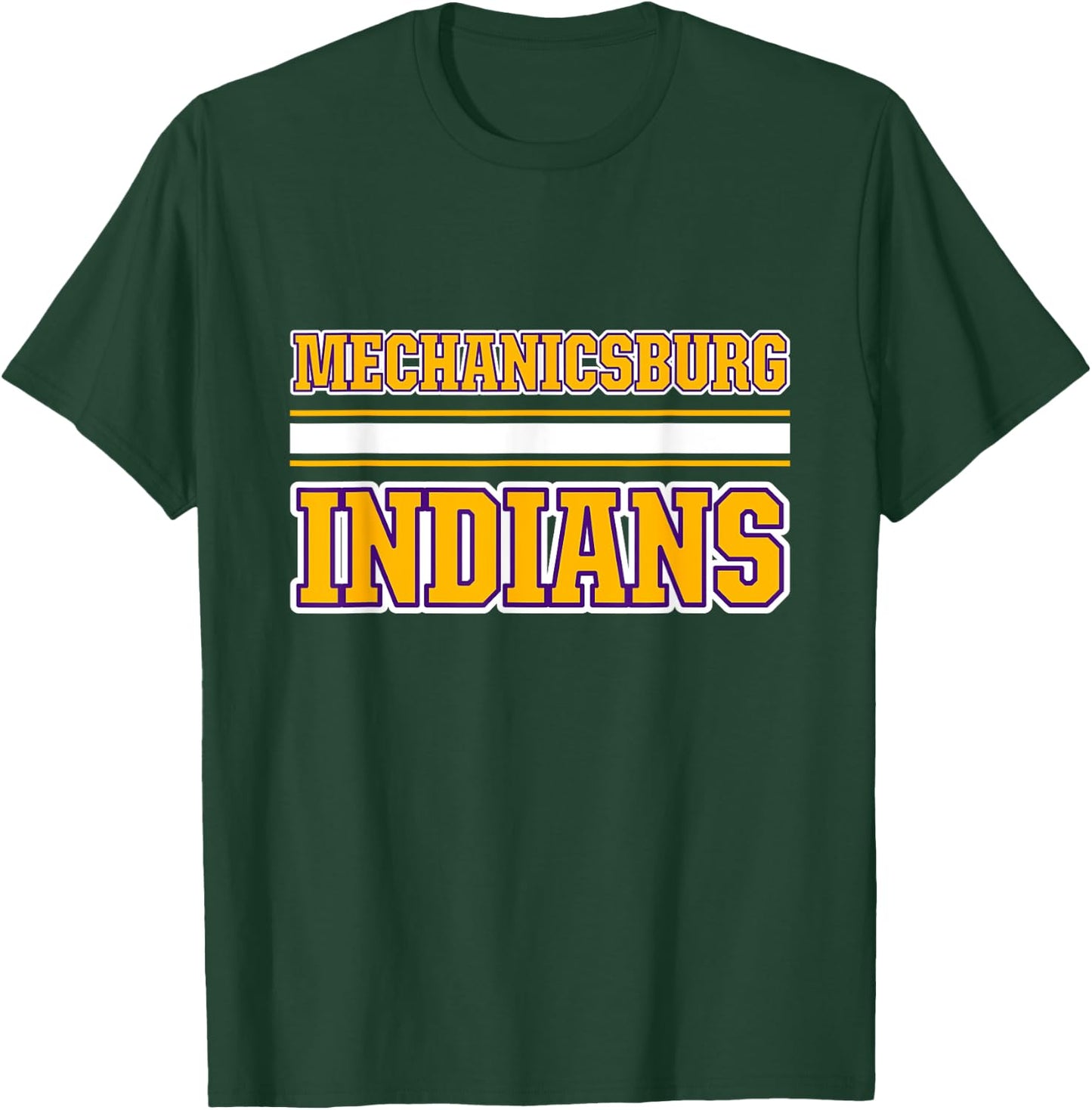 Mechanicsburg Indians Horizontal Stripes T-Shirt - T-Shirt | Forest