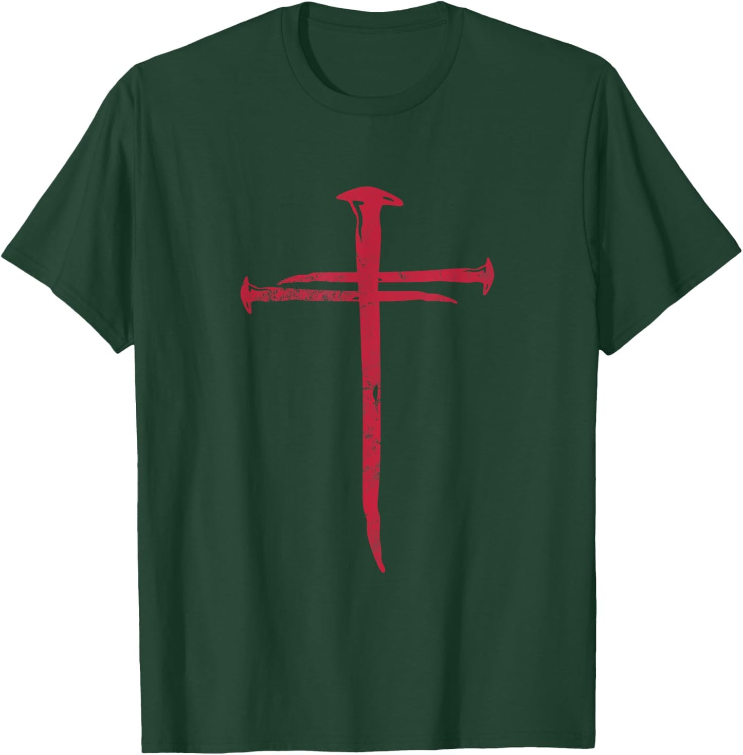Cross Nails Crucifix Christian Catholic Religous Grunge T-Shirt - T-Shirt | Forest