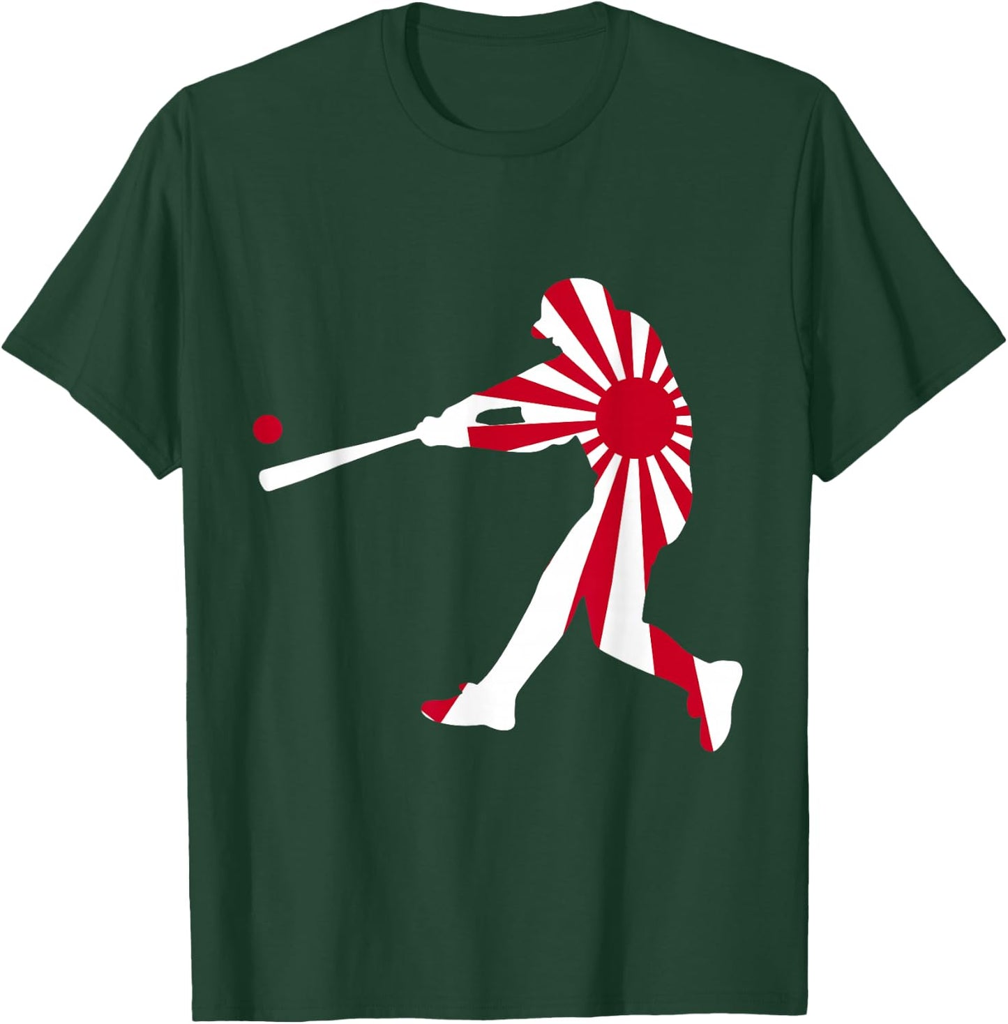 Japan Baseball JPN Batter Classic Batter Nippon Flag Jersey T-Shirt - T-Shirt | Forest