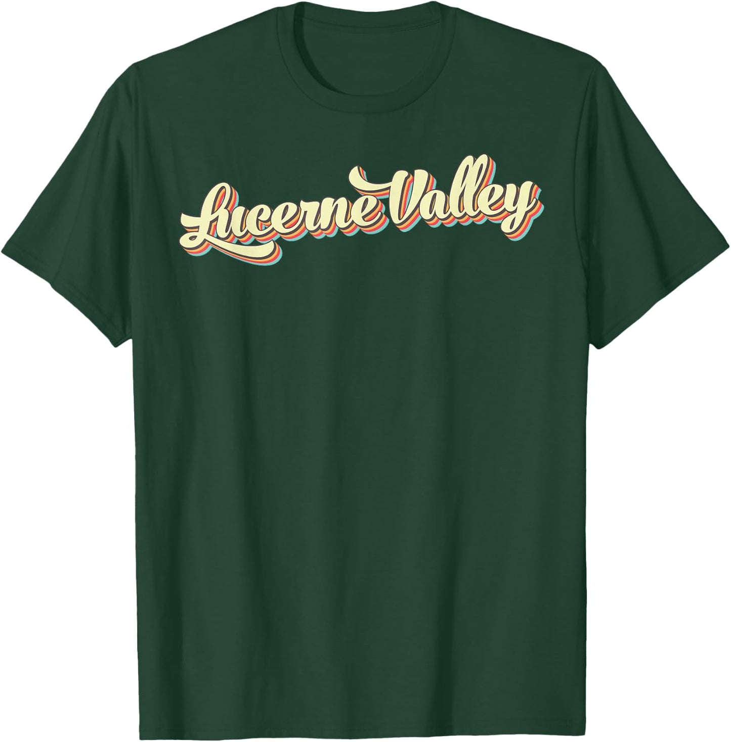 Lucerne Valley Retro Art Baseball Font Vintage T-Shirt - T-Shirt | Forest