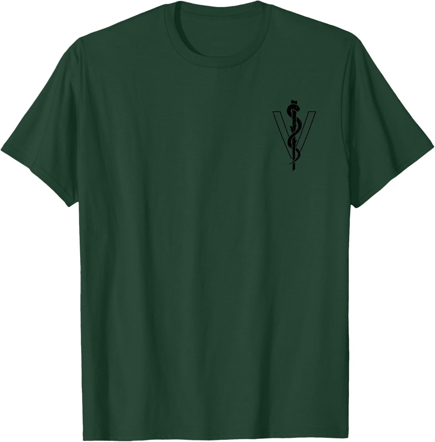 Veterinary Symbol Veterinarian Rod of Asclepius Caduceus T-Shirt - T-Shirt | Forest