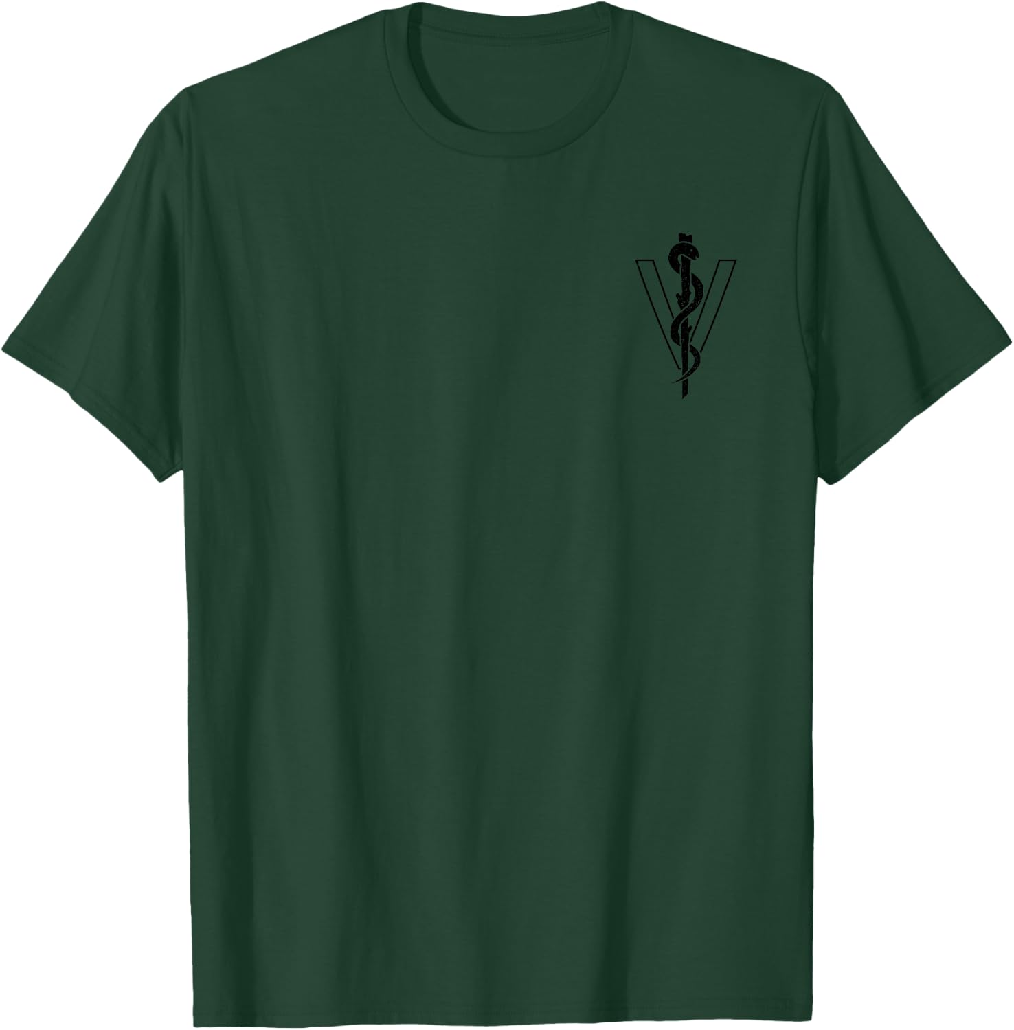Veterinary Symbol Veterinarian Rod of Asclepius Caduceus T-Shirt - T-Shirt | Forest