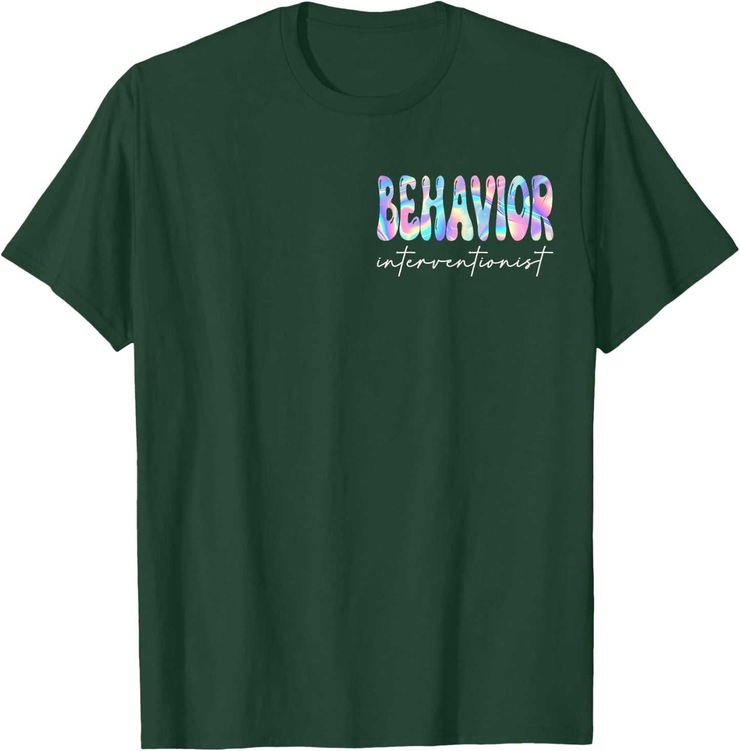 Behavior Interventionist Groovy Back to School Teachers T-Shirt - T-Shirt | Forest
