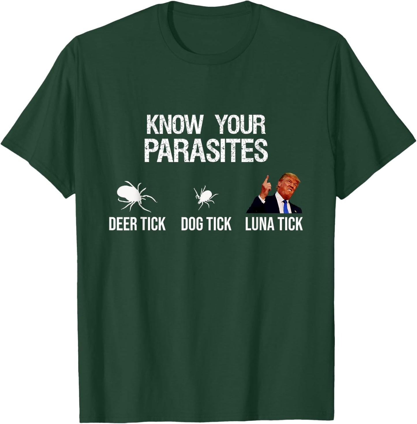 "KNOW YOUR PARASITES - Deer Tick, Dog Tick, Luna Tick" Funny T-Shirt - T-Shirt | Forest