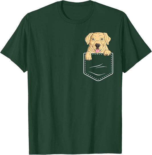 Labrador Retriever In Pocket Funny Dog Puppy Labrador Lover Men Women Kids T-Shirt - T-Shirt | Forest