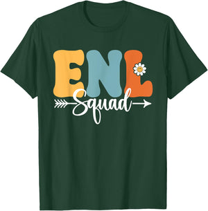 ENL Squad Back To School Teachers Students ENL Crew Men Women Girls Kids T-Shirt - T-Shirt | Forest