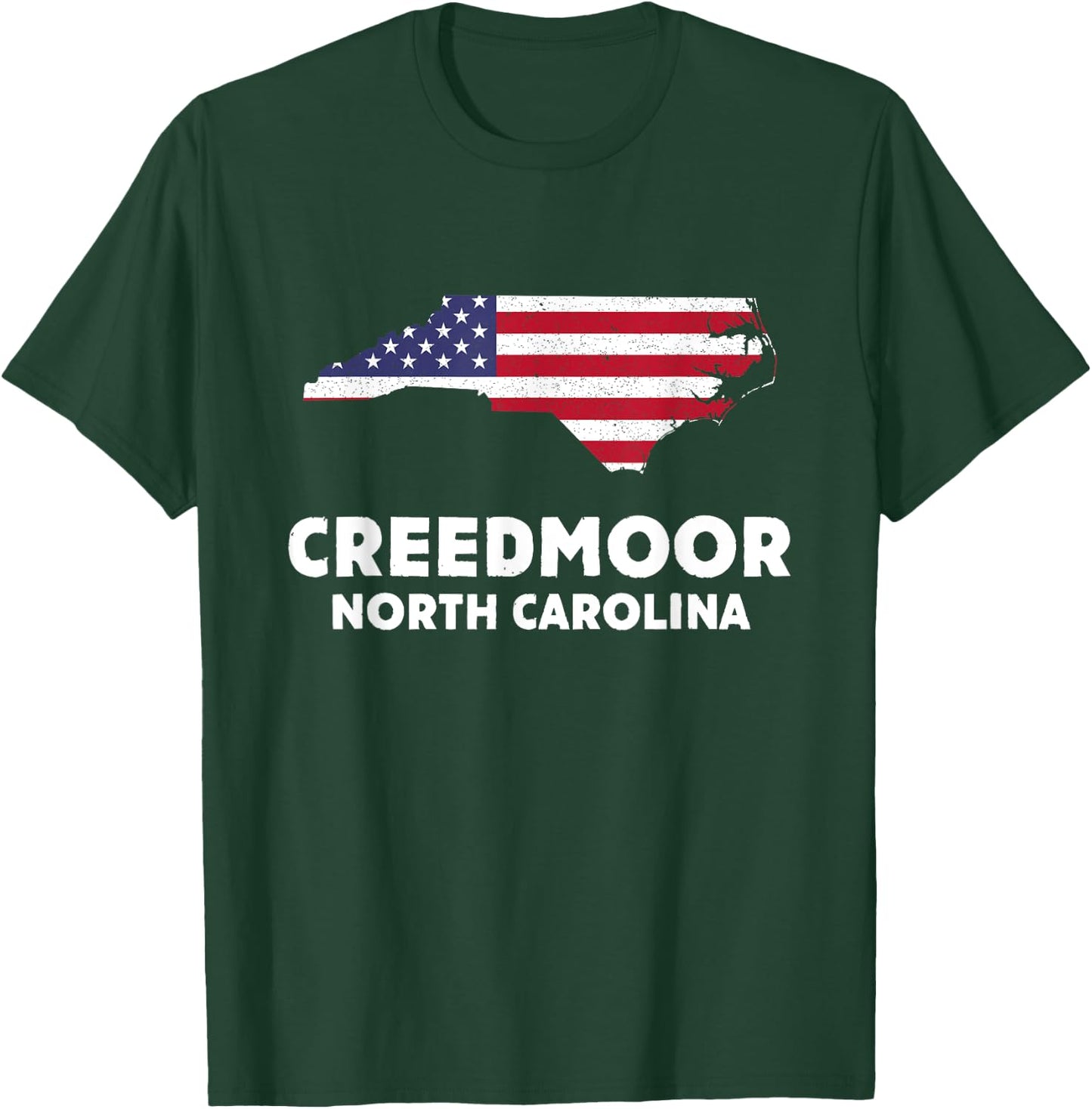 Distressed Patriotic USA Flag Creedmoor, North Carolina T-Shirt - T-Shirt | Forest