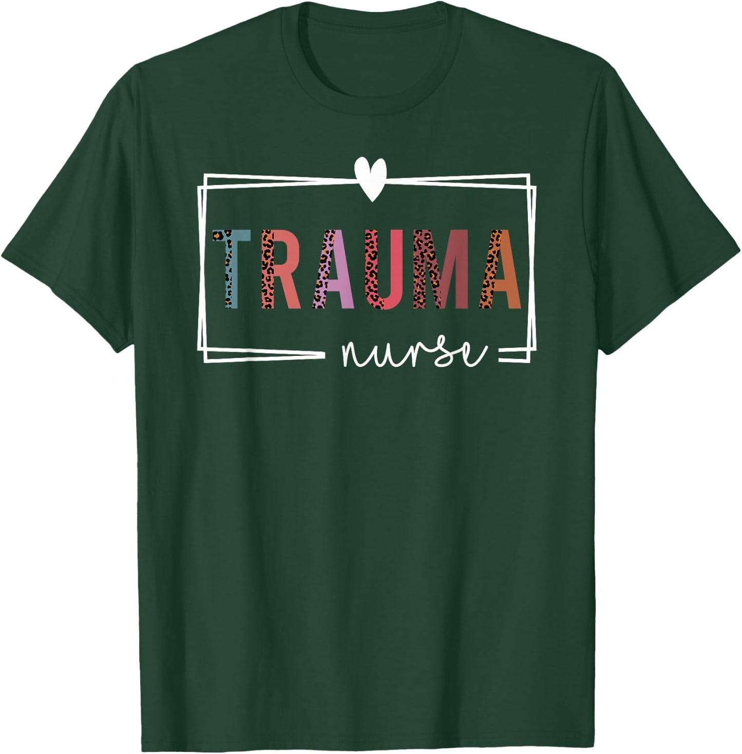 Cute Leopard Nurses Day Gifts Trauma Nurse - -Adults, Black, Small, Short Sleeve, Classic Fit, Cotton 60% Polyester 40% T-Shirt - T-Shirt | Forest