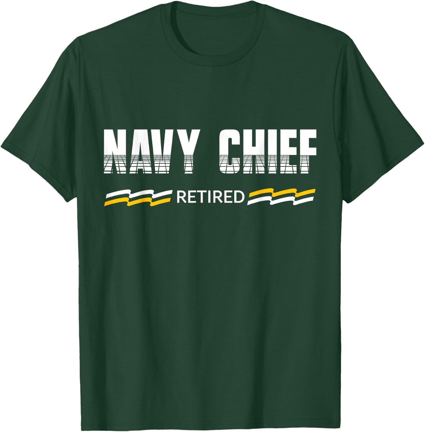 Navy Chief Retired - Lines T-Shirt - T-Shirt | Forest