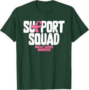 Breast Cancer Shirts Support Squad Breast Cancer Awareness T-Shirt - T-Shirt | Forest
