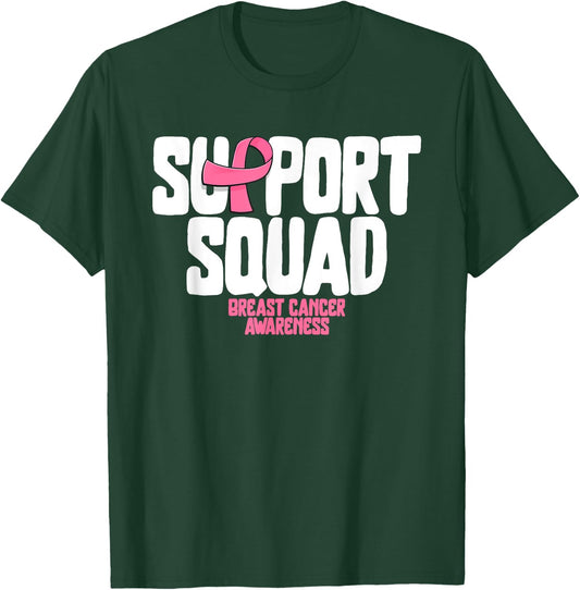 Breast Cancer Shirts Support Squad Breast Cancer Awareness T-Shirt - T-Shirt | Forest