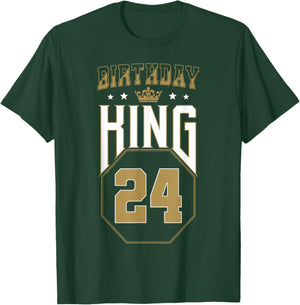 Birthday King 24th Birthday Crown 24 Years Bday T-Shirt - T-Shirt | Forest