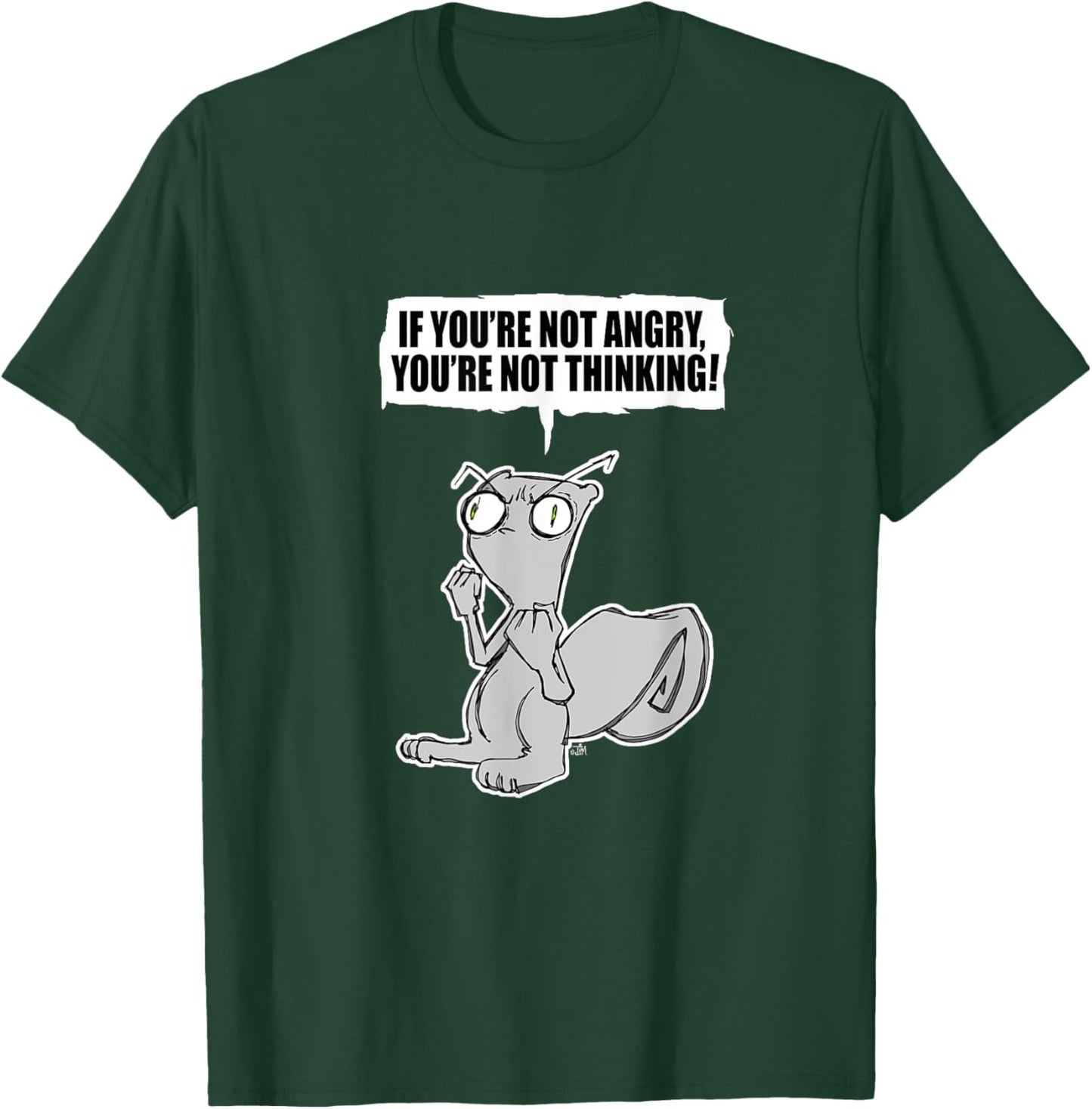 iLL WiLL PrEss, LLC If You're Not Angry... Foamy The Squirrel Black Cotton, Polyester Blend Modern Cartoon T-Shirt - T-Shirt | Forest