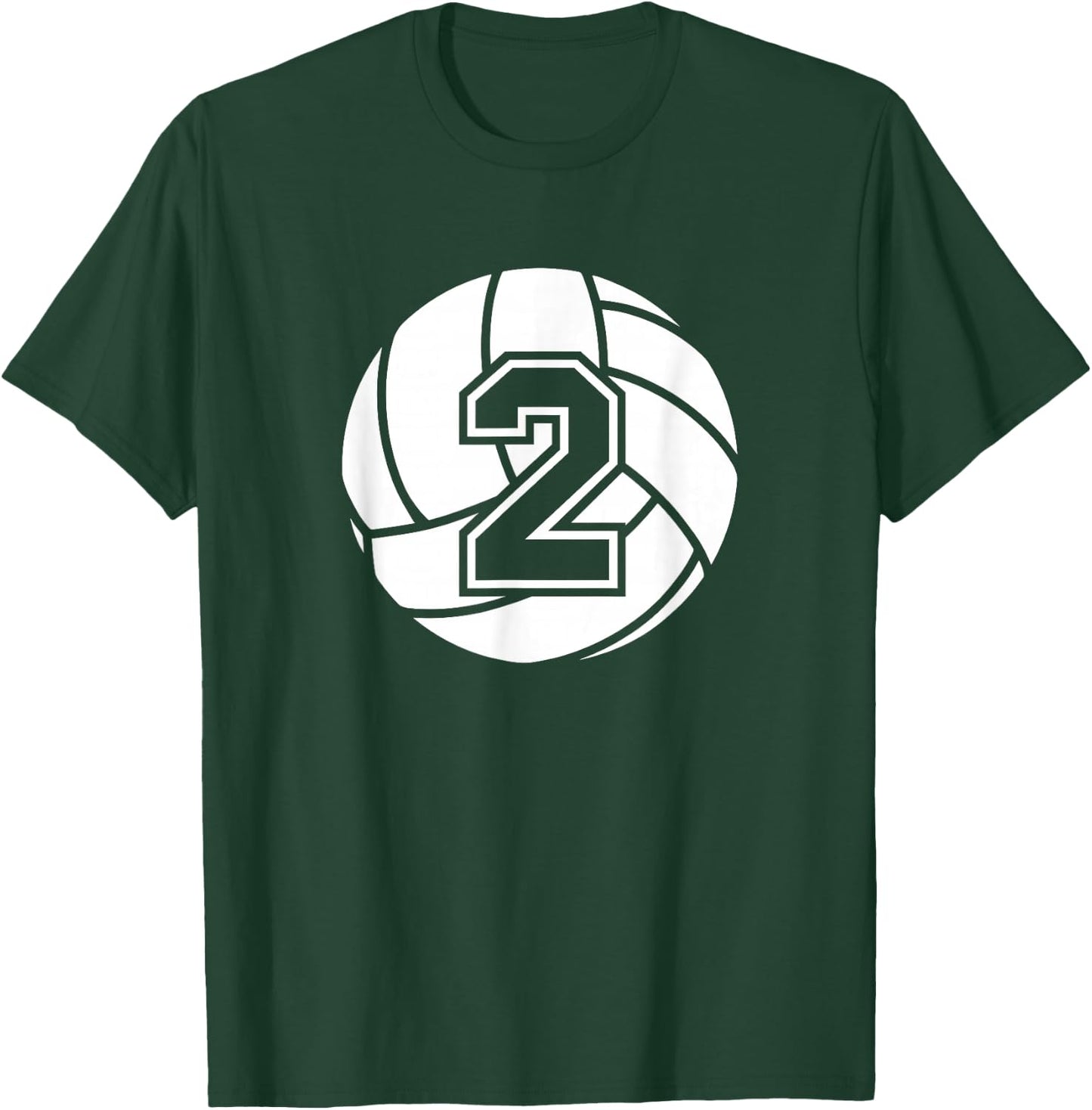 Volleyball Player #2 Volleyball Mom Dad Jersey Number 2 T-Shirt - T-Shirt | Forest