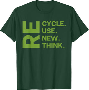 Recycle Reuse Renew Rethink Earth Day Environmental Activism Small T-Shirt - T-Shirt | Forest