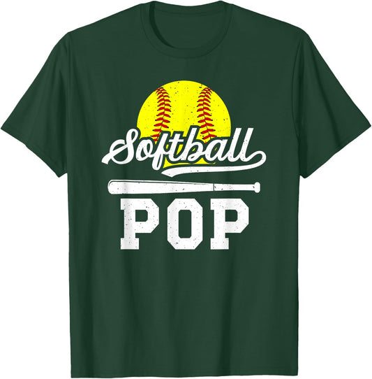 Softball Pop Grandpa Pop Of A Softball Player Pop T-Shirt - T-Shirt | Forest