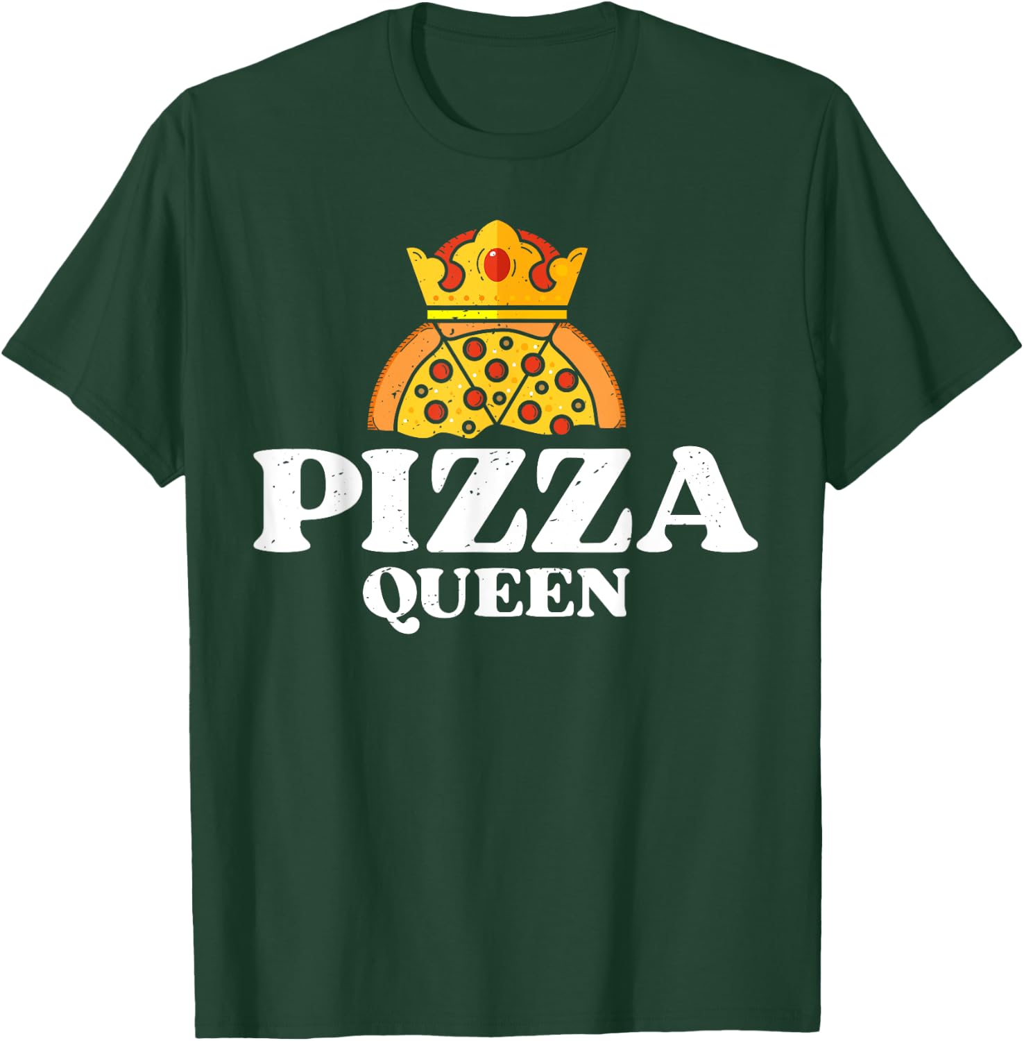 Pizza Queen Cute Women Girls Italian Food Lovers Funny Retro T-Shirt - T-Shirt | Forest