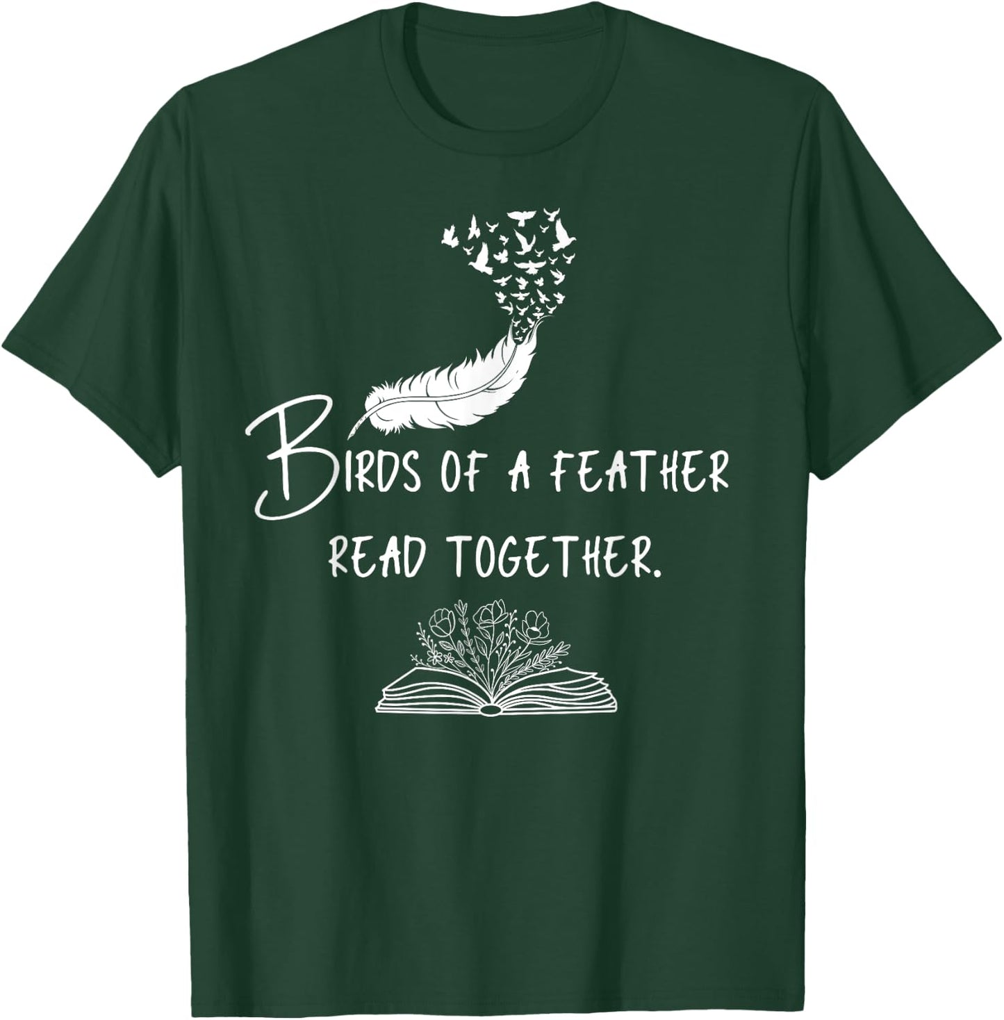Birds of a Feather Read Together T-Shirt - T-Shirt | Forest