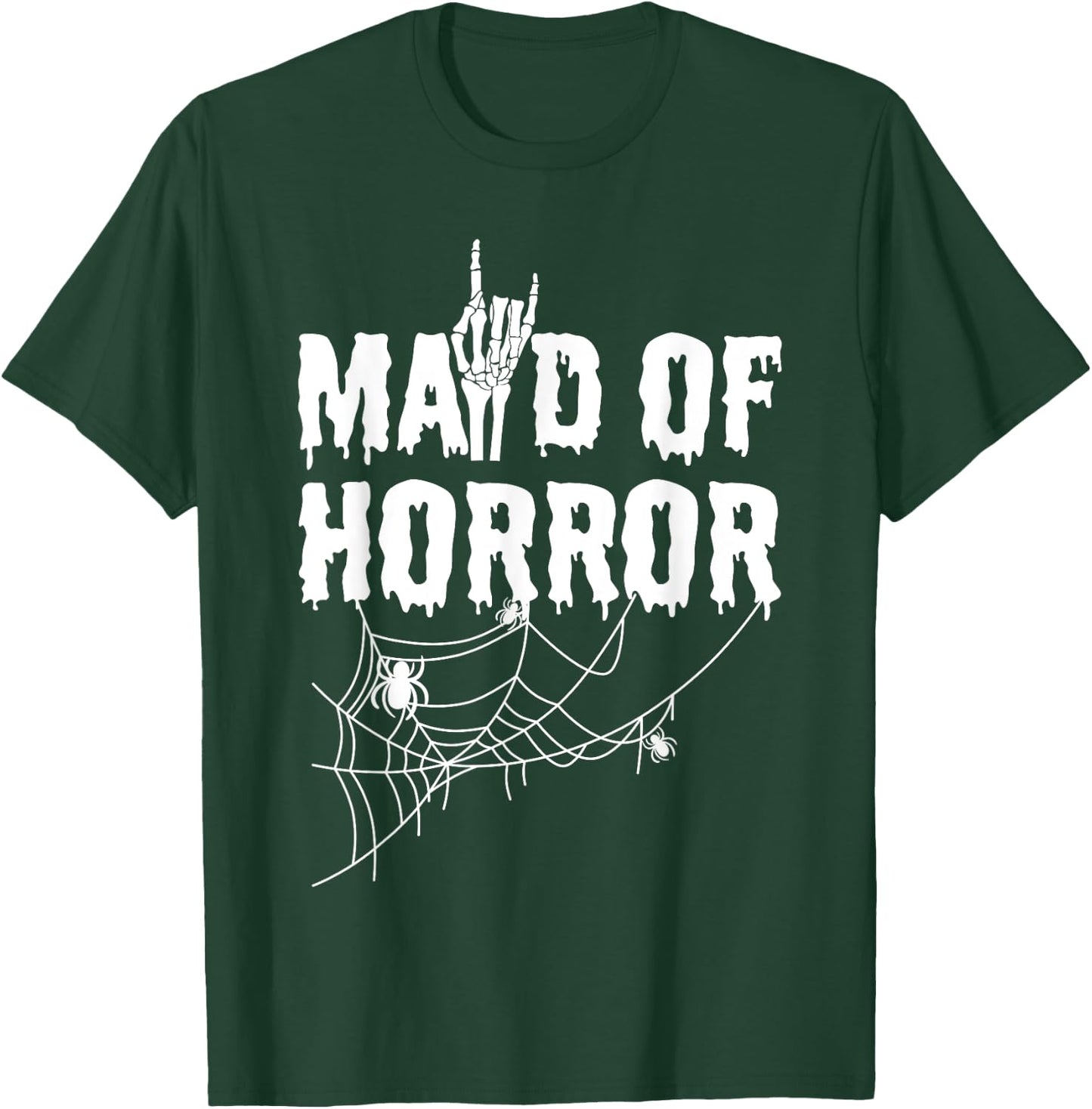 Maid Of Horror Bride Bridesmaid Halloween Bachelorette T-Shirt - T-Shirt | Forest