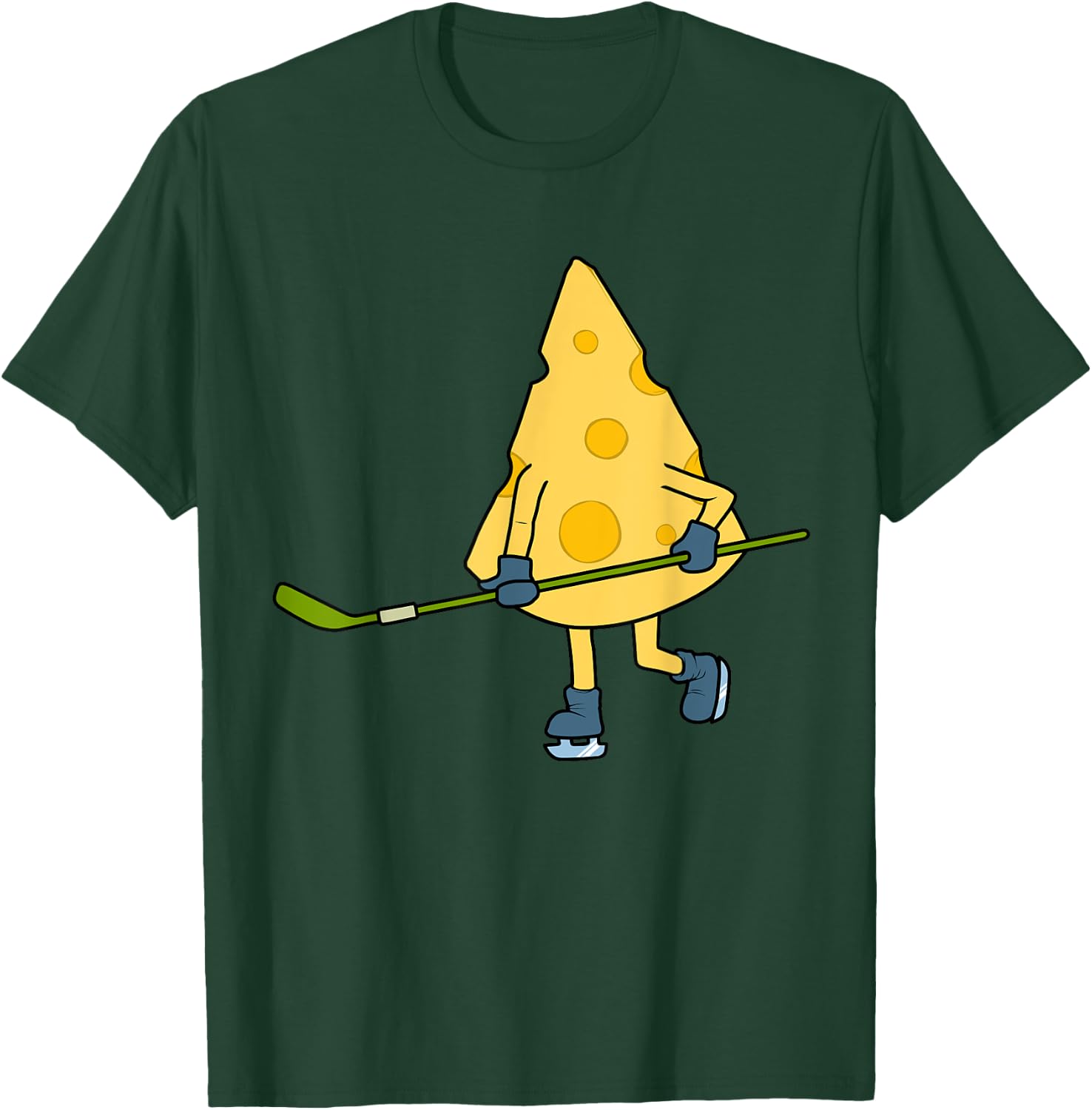 Hockey Player Cute Cheese Hobby Sports T-Shirt - T-Shirt | Forest