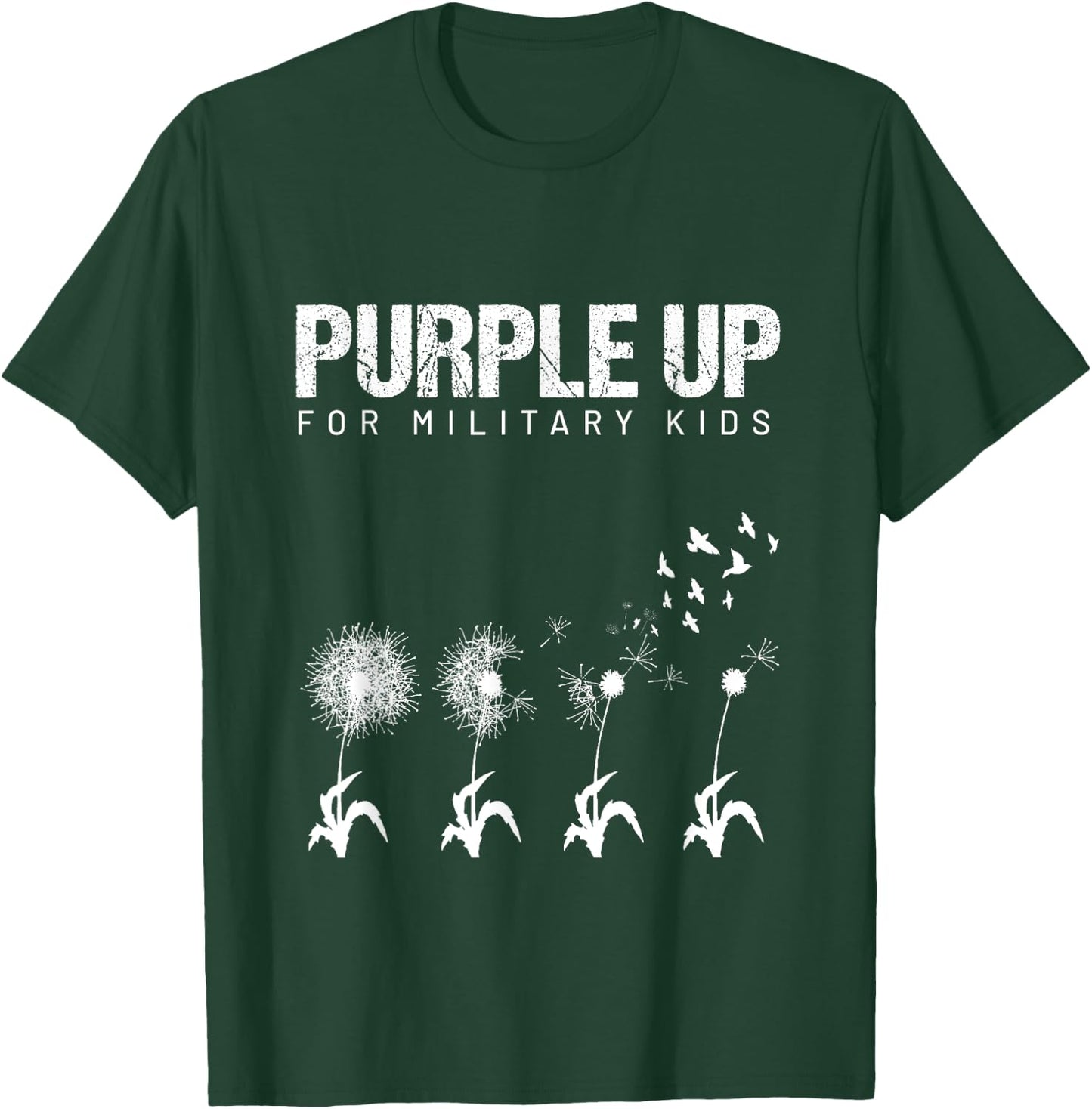 I Purple Up For Military Kids shirt Military Child Dandelion T-Shirt - T-Shirt | Forest