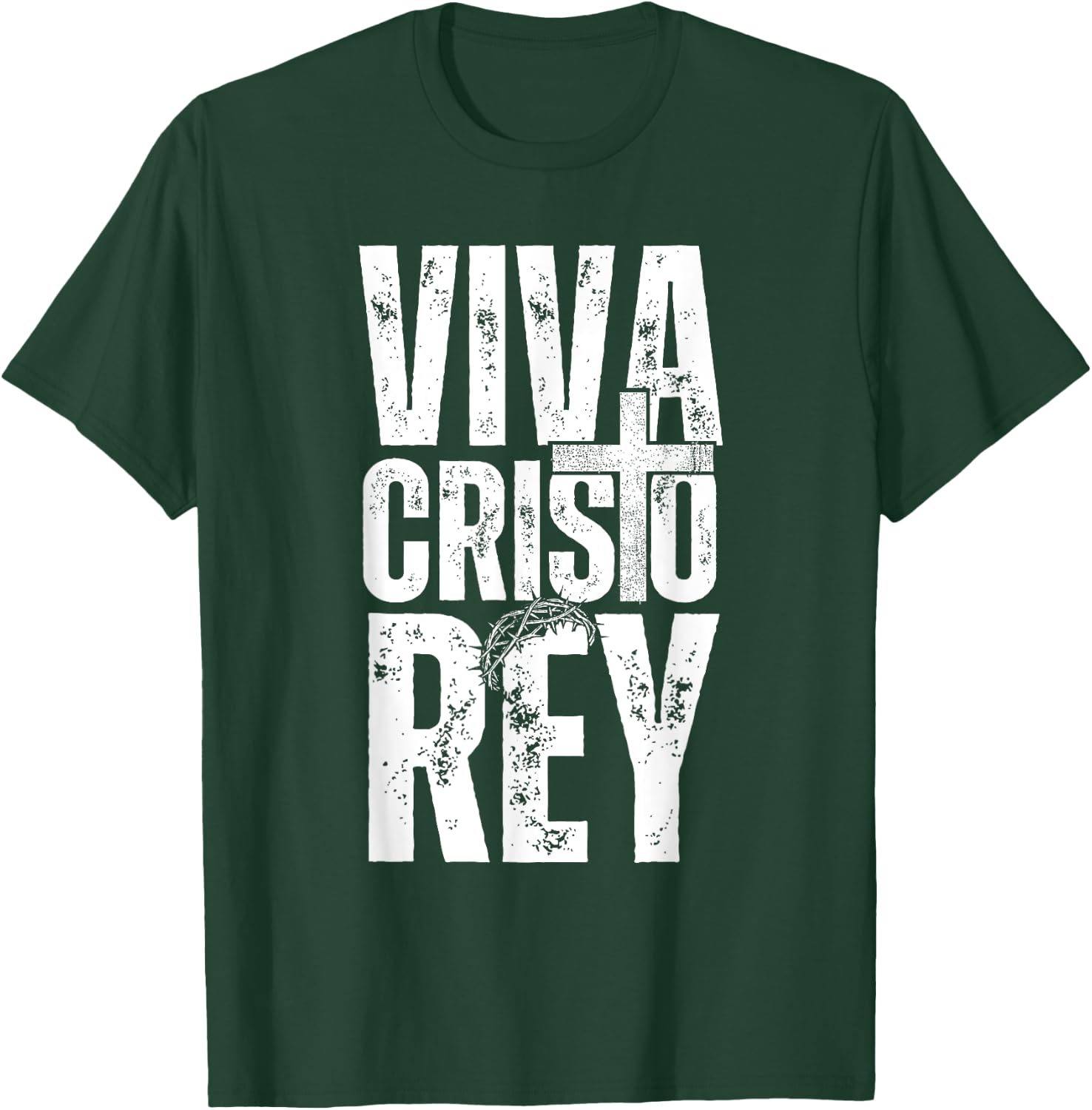 Viva Cristo Rey, Epic Christian Spanish Emblem T-Shirt - T-Shirt | Forest