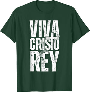 Viva Cristo Rey, Epic Christian Spanish Emblem T-Shirt - T-Shirt | Forest
