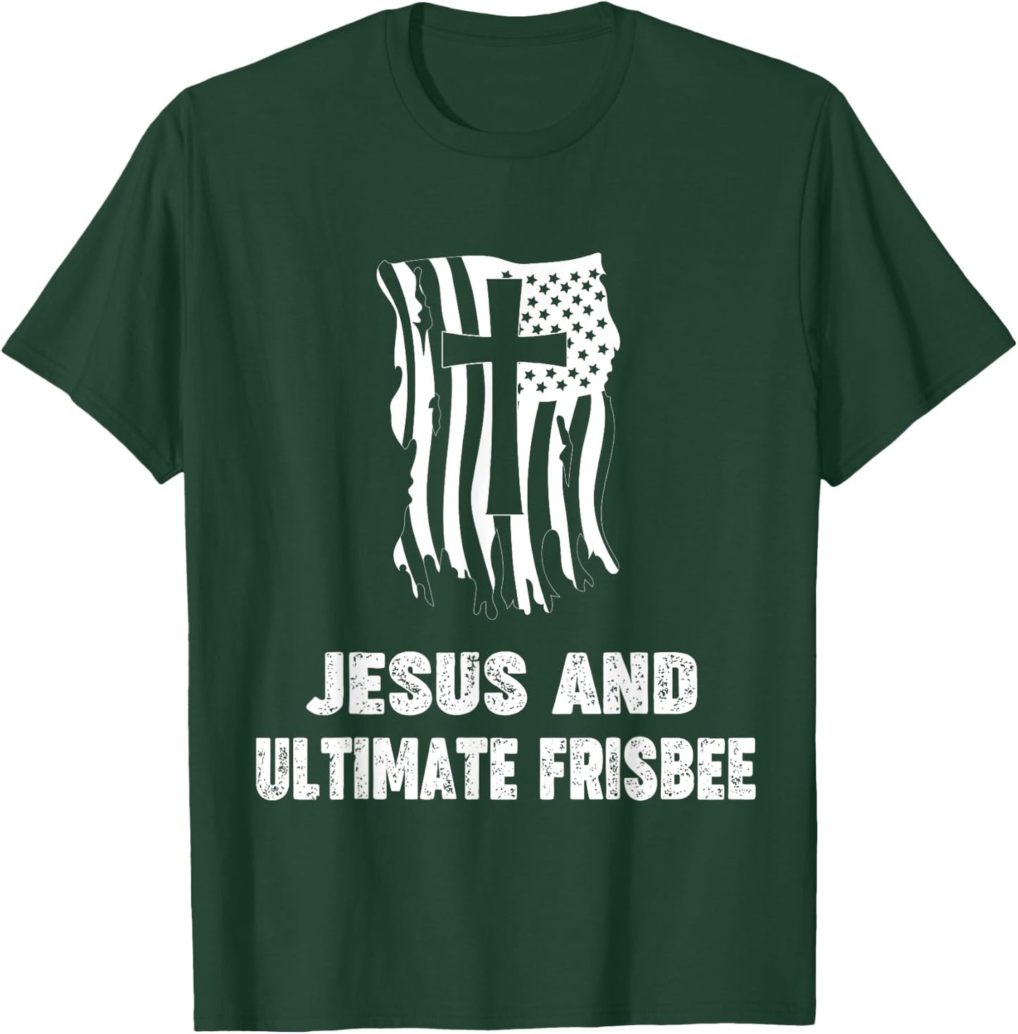 Ultimate Frisbee Player Christian Jesus and Ultimate Frisbee T-Shirt - T-Shirt | Forest