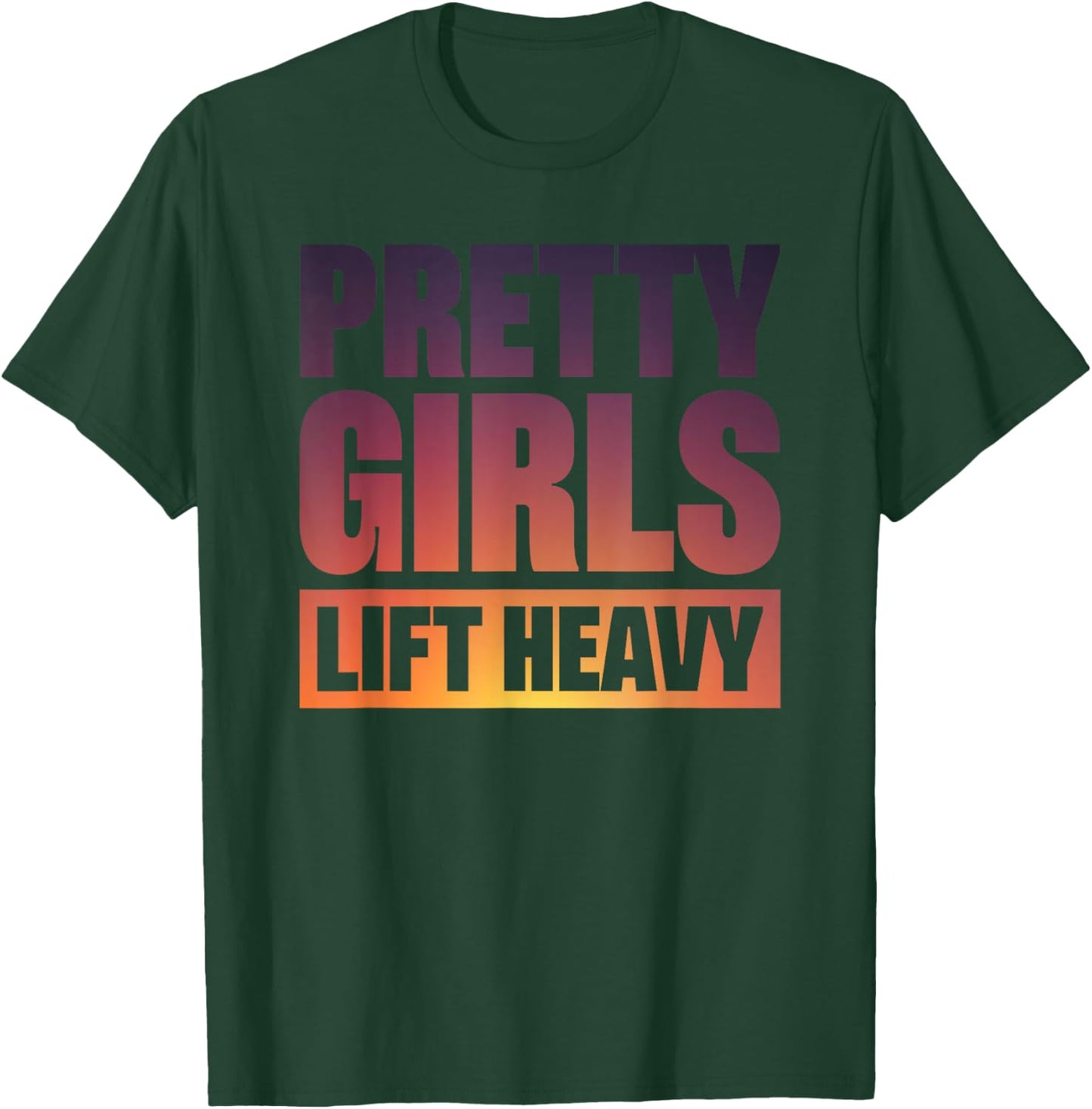 Weightlifting Fitness Gym Girl Powerlifter Women's Black Short Sleeve Modern Classic Regular Fit T-Shirt - T-Shirt | Forest