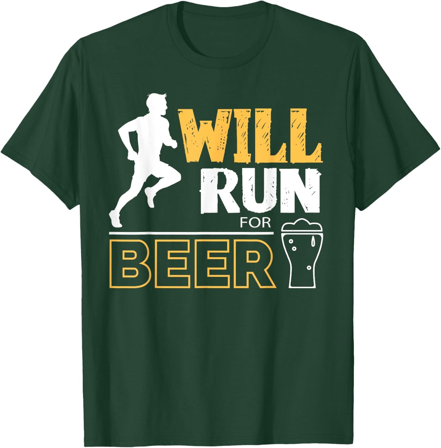 Will Run For Beer Funny Runner T-Shirt - T-Shirt | Forest