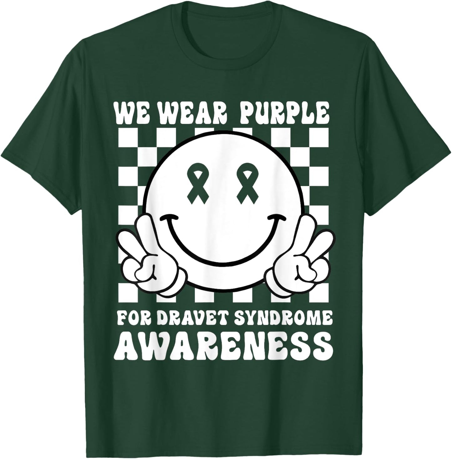 In June We Wear Purple Smile Face Dravet Syndrome Awareness T-Shirt - T-Shirt | Forest