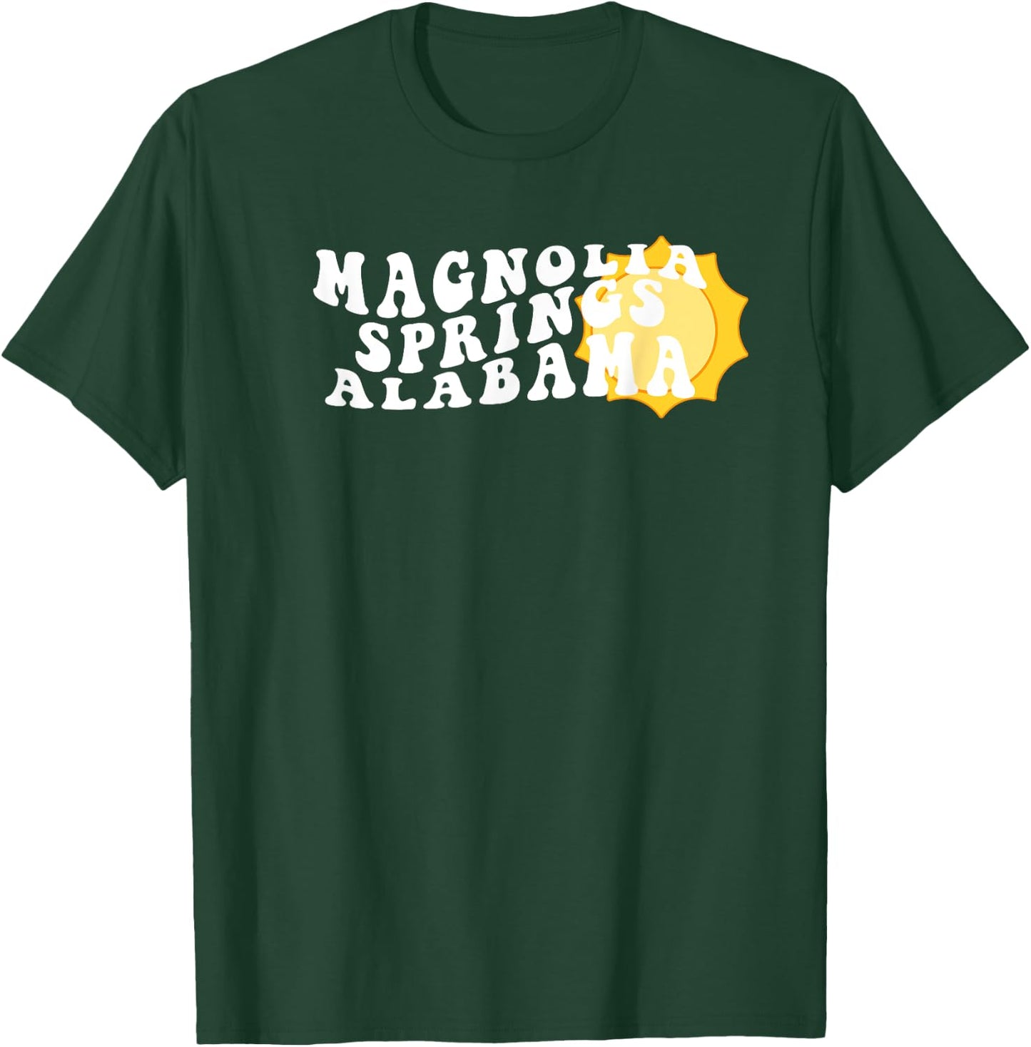 Magnolia Springs Alabama AL Retro Wavy Souvenir Vacation T-Shirt - T-Shirt | Forest