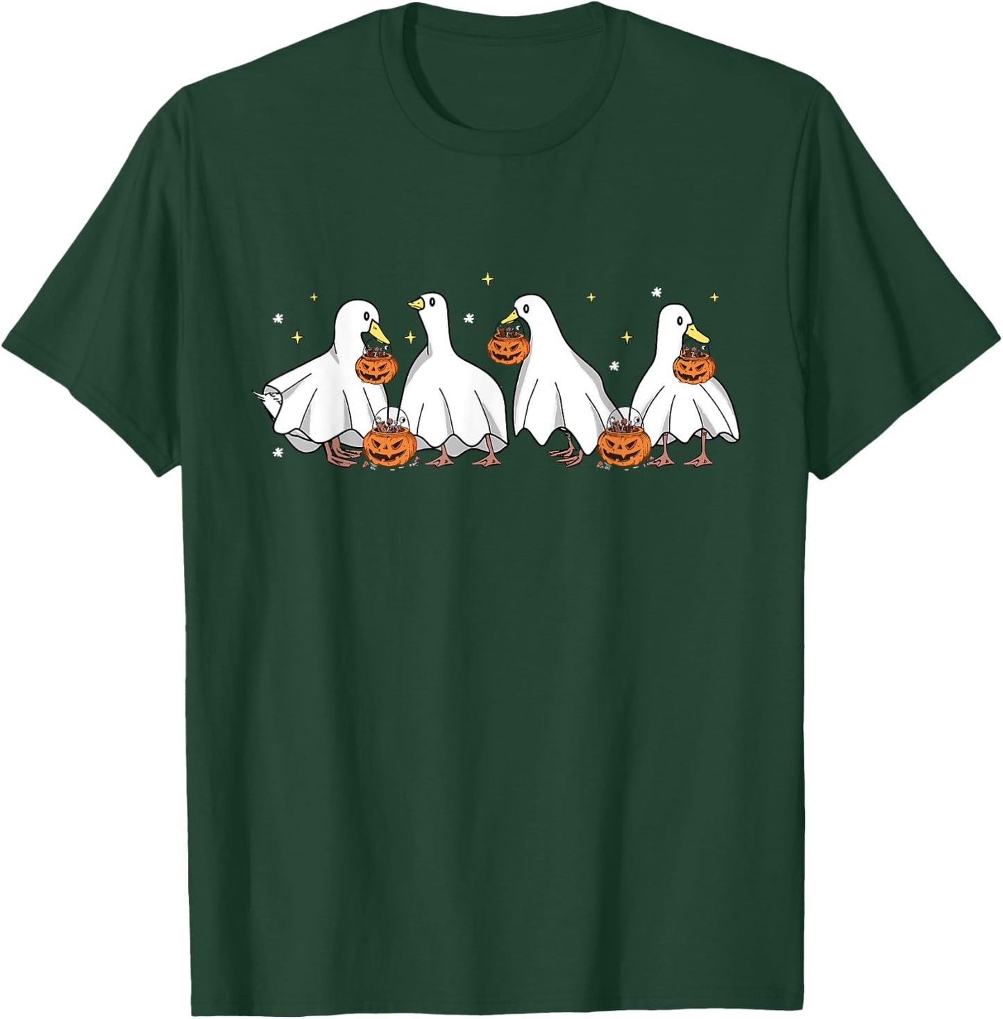 Duck Halloween Cute Ghost Ducks Halloween Farmer Duck Lover T-Shirt - T-Shirt | Forest