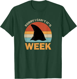 Vintage Sorry I Can't It's Week Funny Shark T-Shirt - T-Shirt | Forest