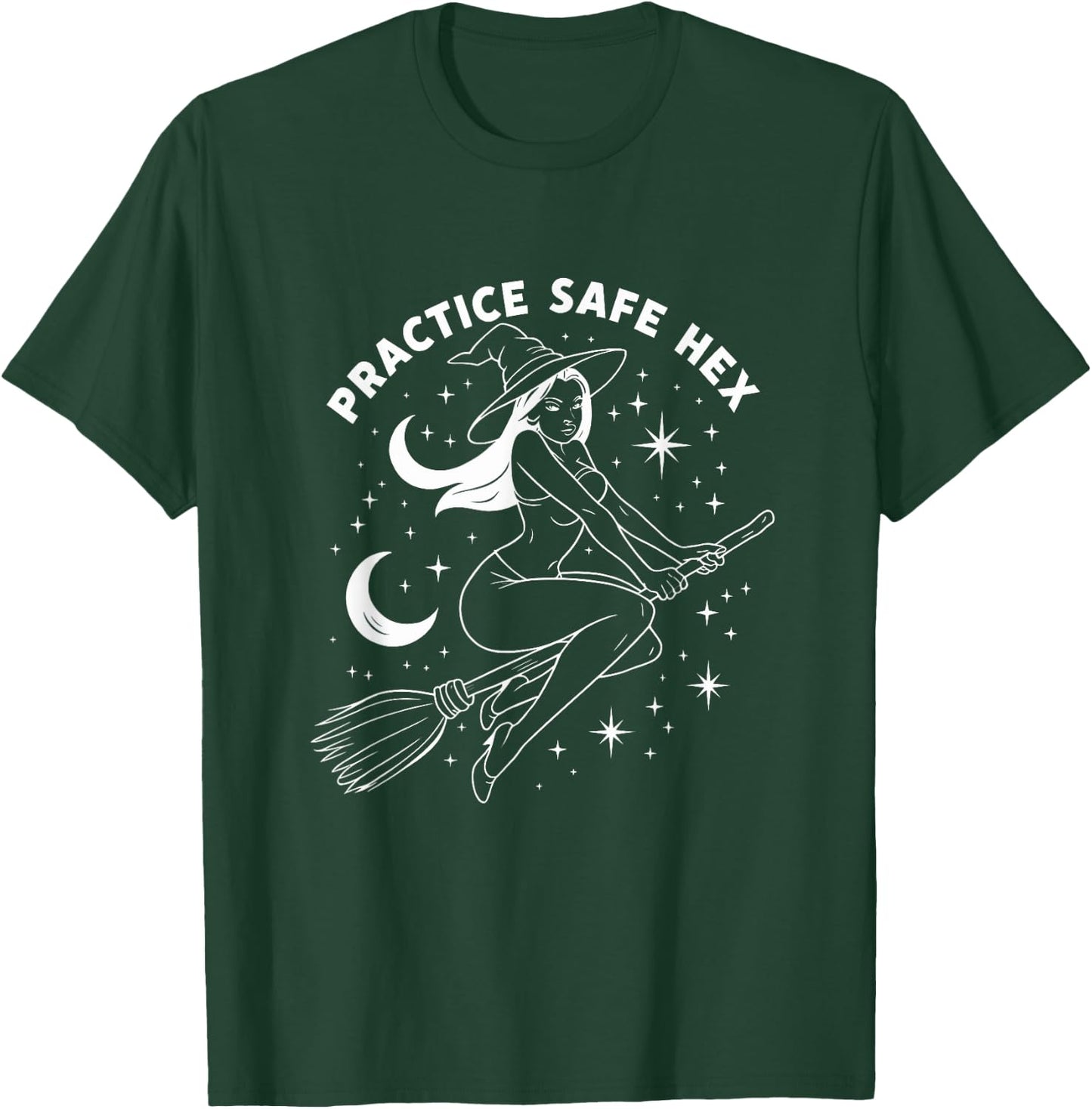 Practice Safe Hex - Halloween Pagan Education Witch T-Shirt - T-Shirt | Forest