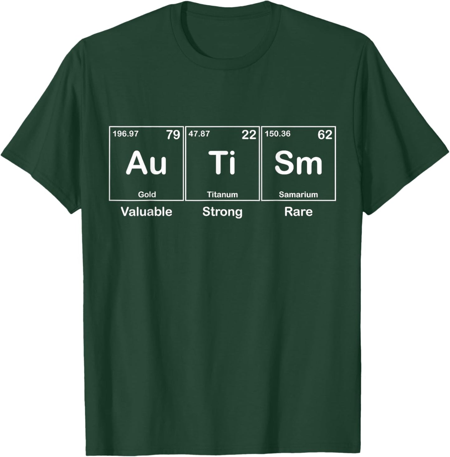Autism Awareness Shirt Educational Elements Periodic Table T-Shirt - T-Shirt | Forest