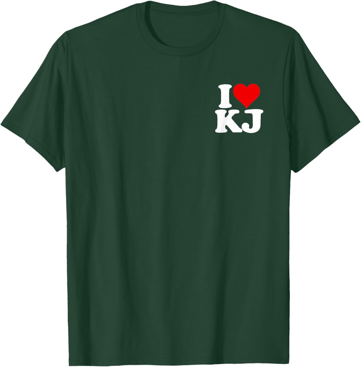 I Love Heart Kj K J Initials Name Nickname on a T-Shirt - T-Shirt | Forest