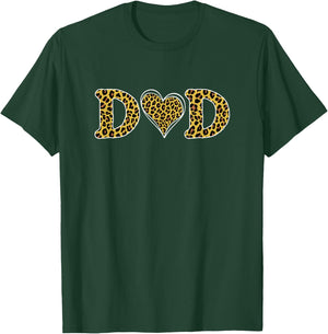 Dad Heart Leopard Print Family Matching Happy Father's Day T-Shirt - T-Shirt | Forest