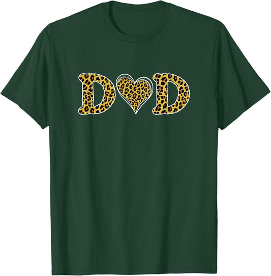 Dad Heart Leopard Print Family Matching Happy Father's Day T-Shirt - T-Shirt | Forest