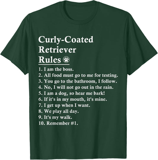 Funny Curly-coated Retriever Dog Rules Curly Women Kids T-Shirt - T-Shirt | Forest