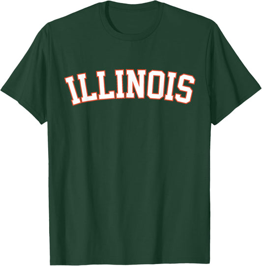 Retro Illinois Vintage Illinois Orange Blue Throwback IL T-Shirt - T-Shirt | Forest