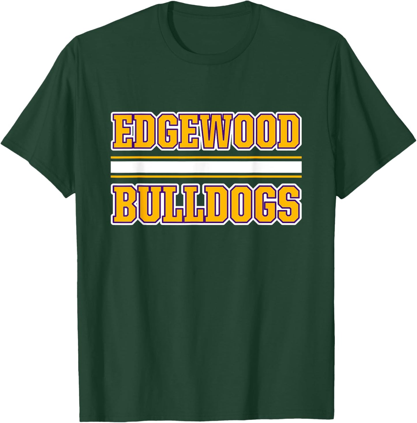 Edgewood Bulldogs Horizontal Stripes T-Shirt - T-Shirt | Forest